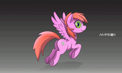Size: 4000x2400 | Tagged: safe, artist:darkdoomer, derpibooru import, oc, oc only, oc:amre, pegasus, pony, 4chan, bootleg, butt, female, flying, gradient background, mare, plot, solo, spread wings, tail, underhoof, wings