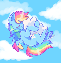 Size: 673x695 | Tagged: safe, artist:sillyp0ne, derpibooru import, rainbow dash, pegasus, pony, g4, blue coat, blushing, cloud, colored hooves, colored underhoof, colored wings, colored wingtips, cuddling, cute, dashabetes, eyelashes, eyes closed, female, flying, holding, hoof hold, long mane, long tail, mare, multicolored hair, multicolored mane, multicolored tail, multicolored wings, outdoors, rainbow hair, rainbow tail, shiny mane, shiny tail, signature, sky background, small wings, smiling, snuggling, solo, spread wings, tail, underhoof, wings