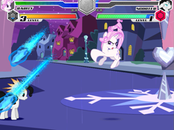 Size: 635x474 | Tagged: safe, fleur-de-lis, rarity, earth pony, fighting is magic, g4, clone, crystal empire, diamonds, fan game, fighting game, fighting is magic everfree, game screencap, mlp, palette swap, scooter (character)