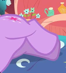 Size: 468x518 | Tagged: safe, derpibooru import, screencap, twilight sparkle, pony, g4, lesson zero, belly, cropped, golden oaks library, legs, lying down, pictures of legs, solo