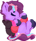 Size: 121x137 | Tagged: safe, artist:rhythmpixel, derpibooru import, oc, oc only, oc:sweet vibes, clothes, digital art, female, hoodie, mare, pixel art, simple background, sleeping, solo, transparent background, unshorn fetlocks