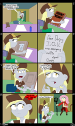 Size: 4134x6890 | Tagged: safe, derpibooru import, derpy hooves, fluttershy, human, equestria girls, g4, comic, the simpsons