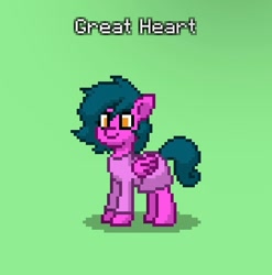Size: 539x546 | Tagged: safe, derpibooru import, oc, oc only, oc:great heart, human, pegasus, pony, clothes, green background, pony town, robe, simple background, solo