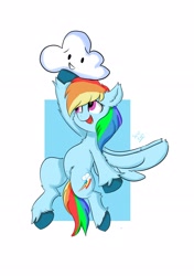 Size: 2039x2893 | Tagged: safe, artist:skylinepony_, derpibooru import, rainbow dash, pegasus, pony, g4, cloud, female, mare, open mouth, open smile, simple background, smiling, solo, spread wings, white background, wings