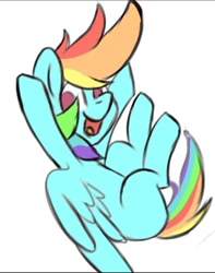 Size: 710x902 | Tagged: safe, artist:skylinepony_, derpibooru import, rainbow dash, pegasus, pony, g4, female, mare, open mouth, open smile, smiling, solo