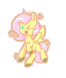 Size: 542x632 | Tagged: safe, artist:skylinepony_, derpibooru import, fluttershy, butterfly, pegasus, pony, g4, female, mare, one eye closed, open mouth, open smile, simple background, smiling, solo, spread wings, transparent background, wings, wink