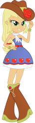 Size: 319x1126 | Tagged: safe, artist:tylerajohnson352, derpibooru import, applejack, human, equestria girls, g4, bare shoulders, belt, boots, bracelet, clothes, cowboy hat, cowgirl, dress, female, hat, high heel boots, high heels, jewelry, my little pony equestria girls, my little pony equestria girls: summertime shorts, scarf, shoes, simple background, sleeveless, sleeveless dress, solo, stetson, strapless, strapless dress, transparent background, vector