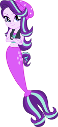 Size: 1042x2284 | Tagged: safe, artist:rebelprincess59, derpibooru import, starlight glimmer, mermaid, equestria girls, g4, beanie, female, hat, mermaidized, simple background, solo, species swap, white background