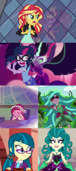 Size: 1920x4320 | Tagged: safe, derpibooru import, edit, edited screencap, screencap, gaea everfree, gloriosa daisy, juniper montage, midnight sparkle, sci-twi, sunset satan, sunset shimmer, twilight sparkle, demon, human, equestria girls, friendship games, g4, legend of everfree, mirror magic, movie magic, my past is not today, spoiler:eqg specials, duality, equestria girls specials, juniper monstar, self paradox, tales of canterlot high