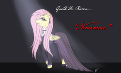 Size: 3000x1800 | Tagged: safe, artist:orderlyxchaos, fluttershy, pegasus, fluttergoth, solo