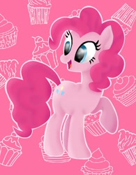 Size: 790x1011 | Tagged: safe, artist:kyakraft22, derpibooru import, pinkie pie, earth pony, pony, g4, cupcake, female, food