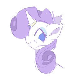 Size: 646x697 | Tagged: safe, artist:skylinepony_, derpibooru import, rarity, pony, unicorn, g4, cute, female, horn, horn ring, looking at you, ring, simple background, solo, white background