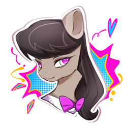 Size: 2050x2081 | Tagged: safe, artist:acha4753, derpibooru import, octavia melody, earth pony, pony, g4, bust, female, heart, mare, portrait, simple background, solo, white background
