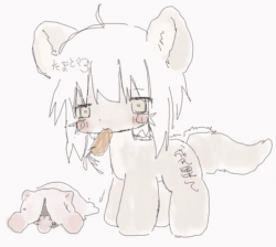 Size: 1014x910 | Tagged: safe, artist:x3tamago, derpibooru import, pony, animated, anime, carrot, cute, eating, food, gif, made in abyss, nanachi, ponified, solo, species swap