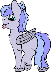 Size: 584x827 | Tagged: safe, artist:dsksh, derpibooru import, oc, oc only, oc:discoordination, pegasus, pony, :p, aggie.io, blue eyes, butt, folded wings, looking at you, male, pegasus oc, plot, raised leg, simple background, sketch, solo, stallion, tail, tongue, tongue out, transparent background, two toned mane, two toned tail, unshorn fetlocks, wings