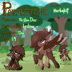 Size: 3000x3000 | Tagged: safe, artist:linkle, derpibooru import, oc, oc:parfletche, deer, deer pony, original species, peryton