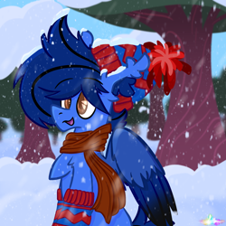 Size: 2048x2048 | Tagged: safe, artist:linkle, derpibooru import, oc, clothes, scarf, snow, winter