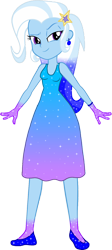 Size: 696x1551 | Tagged: safe, artist:invisibleink, artist:tylerajohnson352, derpibooru import, trixie, equestria girls, g4, bare shoulders, beautiful, bracelet, clothes, colorful, dress, female, flats, glitter, hairpin, jewelry, shoes, simple background, sleeveless, solo, sparkles, sparkly dress, sparkly hair, transparent background
