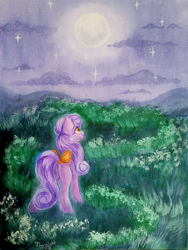 Size: 3015x4000 | Tagged: safe, artist:jsunlight, derpibooru import, oc, earth pony, pony, solo, traditional art, watercolor painting