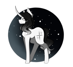 Size: 2513x2316 | Tagged: safe, artist:riressa, derpibooru import, oc, oc:darksky, pony, unicorn, female, horn, mare, solo