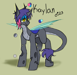 Size: 2455x2385 | Tagged: safe, artist:ashel_aras, derpibooru import, oc, oc only, oc:kaylan, changeling, hybrid, changeling oc, hybrid oc, kiriban, reference sheet, sketch, solo