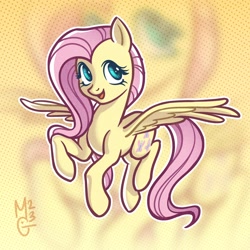 Size: 2048x2048 | Tagged: safe, artist:gmircea, derpibooru import, fluttershy, pegasus, pony, g4, aside glance, female, high res, looking at you, mare, open mouth, open smile, outline, smiling, smiling at you, solo, spread wings, three quarter view, white outline, wings, zoom layer