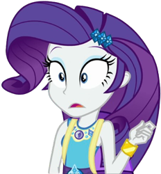 Size: 2337x2520 | Tagged: safe, derpibooru import, edit, edited screencap, editor:homersimpson1983, screencap, rarity, human, equestria girls, g4, background removed, backpack, female, geode of shielding, magical geodes, not a vector, rarity peplum dress, solo