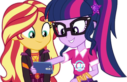 Size: 3911x2520 | Tagged: safe, derpibooru import, edit, edited screencap, editor:homersimpson1983, screencap, sunset shimmer, twilight sparkle, human, equestria girls, g4, background removed, duo, duo female, female, not a vector