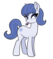 Size: 1078x1203 | Tagged: artist needed, safe, oc, oc only, oc:aids mare, earth pony, pony, blue mane, gray eyes, hiv, looking at you, pills, sexually transmitted disease, simple background, solo, tongue, tongue out, white background