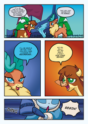 Size: 1920x2715 | Tagged: safe, artist:alexdti, artist:v-nico, derpibooru import, arizona cow, velvet reindeer, cow, deer, reindeer, them's fightin' herds, bell, comic, community related