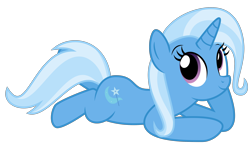 Size: 3000x1760 | Tagged: safe, artist:keronianniroro, derpibooru import, trixie, pony, unicorn, g4, cute, diatrixes, female, high res, hoof on face, horn, lying down, mare, simple background, solo, transparent background, vector