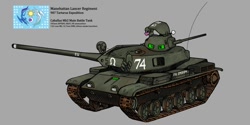 Size: 680x340 | Tagged: safe, artist:guard-mod, derpibooru import, pony, flag, flag of equestria, gun, machine gun, main battle tank, military, tank (vehicle), weapon