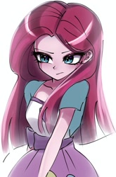 Size: 675x1024 | Tagged: safe, artist:pulse, derpibooru import, pinkie pie, human, equestria girls, g4, :/, female, pinkamena diane pie, simple background, solo, white background