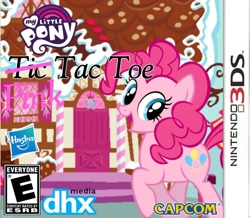 Size: 1024x893 | Tagged: safe, artist:picsartstudios, derpibooru import, pinkie pie, earth pony, g4, 3ds, capcom, fake, faker than a three dollar bill, female, game, my little pony: pink tac toe, solo, sugarcube corner, tic tac toe, video game