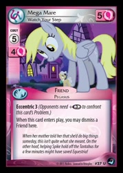 Size: 344x480 | Tagged: safe, derpibooru import, derpy hooves, mayor mare, earth pony, pegasus, pony, do princesses dream of magic sheep, g4, ccg, duo, enterplay, female, giant pony, high magic, macro, mare, my little pony collectible card game