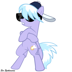 Size: 900x900 | Tagged: safe, artist:sirspikensons, derpibooru import, cloudchaser, pegasus, pony, g4, bipedal, cap, female, hat, mare, simple background, solo, sunglasses, transparent background, vector