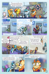 Size: 2079x3142 | Tagged: safe, artist:captainhoers, derpibooru import, spitfire, oc, oc:aurora (hoers), oc:concorde, oc:harvest ember, oc:seafire, oc:seahawk, changedling, changeling, earth pony, kirin, pegasus, pony, comic:stardust:the sky belongs to no one, g4, adopted offspring, bags under eyes, brother and sister, changedling oc, changeling oc, colt, cousins, emo, female, filly, foal, frown, glasses, hair over eyes, headphones, high res, holding a kirin, kirin oc, male, mare, mother and child, nonbinary, offspring, older, older spitfire, open mouth, open smile, parent and child, parent:oc:harvest ember, parent:oc:seafire, parent:soarin', parent:spitfire, parents:oc x oc, parents:soarinfire, shrunken pupils, siblings, smiling, stallion, sunglasses, wavy mouth