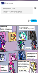 Size: 1173x2252 | Tagged: safe, artist:ask-luciavampire, derpibooru import, king sombra, princess cadance, princess celestia, princess luna, shining armor, sunset shimmer, twilight sparkle, twilight sparkle (alicorn), oc, alicorn, pegasus, pony, undead, unicorn, vampire, vampony, ask, horn, tumblr