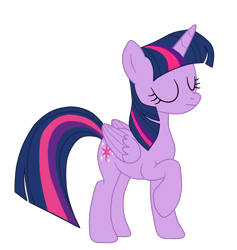 Size: 1900x2007 | Tagged: safe, artist:gmaplay, derpibooru import, twilight sparkle, twilight sparkle (alicorn), alicorn, pony, g4, cute, eyes closed, female, mare, raised hoof, raised leg, simple background, solo, transparent background, twiabetes