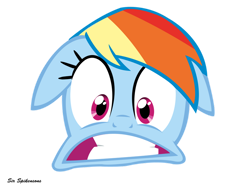 Size: 900x675 | Tagged: safe, artist:sirspikensons, derpibooru import, rainbow dash, pony, g4, female, head only, mare, rainbow dash is best facemaker, simple background, transparent background, vector