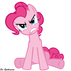 Size: 900x900 | Tagged: safe, artist:sirspikensons, derpibooru import, pinkie pie, earth pony, pony, g4, putting your hoof down, angry, female, mare, simple background, solo, transparent background, vector