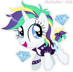 Size: 540x533 | Tagged: safe, artist:lullapiies, derpibooru import, rarity, pony, g4, alternate hairstyle, chibi, punk, raripunk, simple background, solo, transparent background