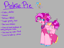 Size: 2048x1542 | Tagged: safe, artist:femurthechangeling, derpibooru import, pinkie pie, pegasus, pony, g4, alternate cutie mark, alternate hairstyle, alternate universe, autism, autism spectrum disorder, balloon, beads, braided bun, bun hairstyle, colored hooves, colored wings, cutie mark, female, fluffy hair, folded wings, gray background, hooves, implied maud pie, jewelry, looking at you, mare, multicolored hooves, multicolored wings, necklace, neurodivergent, open mouth, open smile, pegasus pinkie pie, poofy hair, race swap, raised hoof, raised leg, signature, simple background, smiling, solo, species swap, spotted, unshorn fetlocks, vitiligo, wall of tags, wings
