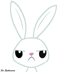 Size: 900x900 | Tagged: safe, artist:sirspikensons, derpibooru import, angel bunny, rabbit, g4, ponyville confidential, angel bunny is not amused, angry, animal, simple background, solo, transparent background, unamused, vector