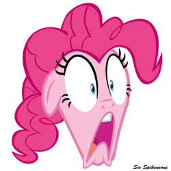 Size: 900x900 | Tagged: safe, artist:sirspikensons, derpibooru import, pinkie pie, pony, g4, mmmystery on the friendship express, female, head only, mare, shocked, simple background, transparent background, vector