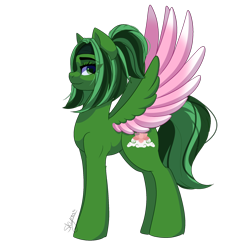 Size: 2000x2000 | Tagged: safe, artist:skyboundsiren, derpibooru import, oc, oc only, oc:tranquil zen, pegasus, commissioner:legionofblues, female, headband, mare, pink wings, simple background, solo, transparent background, wings