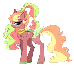 Size: 1280x1200 | Tagged: safe, artist:princess-kitsune-tsu, derpibooru import, oc, oc only, pegasus, pony, base used, chest fluff, colored hooves, colored wings, colored wingtips, deviantart watermark, ear piercing, earring, eyeshadow, female, freckles, hooves, jewelry, lidded eyes, makeup, mare, multicolored hair, necklace, obtrusive watermark, offspring, parent:big macintosh, parent:princess cadance, parents:cadmac, piercing, simple background, solo, transparent background, unshorn fetlocks, watermark, wings