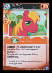 Size: 344x480 | Tagged: safe, derpibooru import, big macintosh, earth pony, pony, g4, ccg, enterplay, male, my little pony collectible card game, premiere, solo, stallion