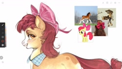 Size: 2000x1128 | Tagged: safe, artist:acidum_valericc, derpibooru import, apple bloom, applejack, pony, g4, wip