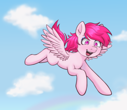 Size: 3000x2600 | Tagged: safe, artist:zigmeow, derpibooru import, oc, oc only, pegasus, pony, flying, sky, solo